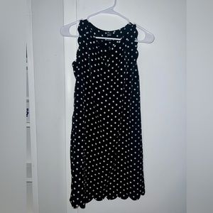 black and white polka dot dress women’s size S scallop trim